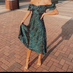 SPICED GINGER MEDLEY MAXI DRESS GREEN LEOPARD